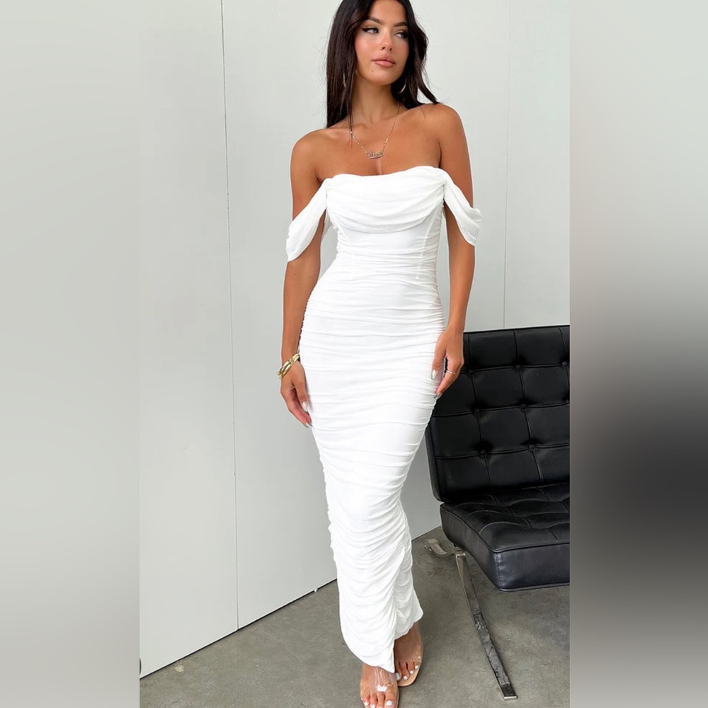 White maxi formal dress